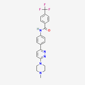 molecular formula C23H22F3N5O B2900614 N-(4-(6-(4-methylpiperazin-1-yl)pyridazin-3-yl)phenyl)-4-(trifluoromethyl)benzamide CAS No. 922588-53-2