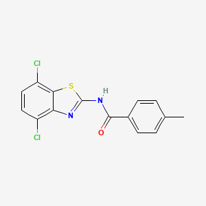 molecular formula C15H10Cl2N2OS B2900617 N-(4,7-dichloro-1,3-benzothiazol-2-yl)-4-methylbenzamide CAS No. 912758-72-6