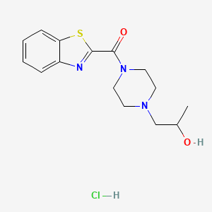 molecular formula C15H20ClN3O2S B2900620 1-[4-(1,3-BENZOTHIAZOLE-2-CARBONYL)PIPERAZIN-1-YL]PROPAN-2-OL HYDROCHLORIDE CAS No. 1396849-60-7