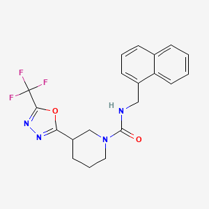 molecular formula C20H19F3N4O2 B2900647 N-[(naphthalen-1-yl)methyl]-3-[5-(trifluoromethyl)-1,3,4-oxadiazol-2-yl]piperidine-1-carboxamide CAS No. 1396881-49-4
