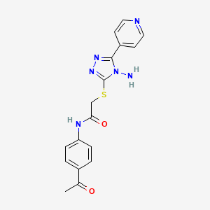 molecular formula C17H16N6O2S B2900648 N-(4-acetylphenyl)-2-{[4-amino-5-(pyridin-4-yl)-4H-1,2,4-triazol-3-yl]sulfanyl}acetamide CAS No. 886925-78-6