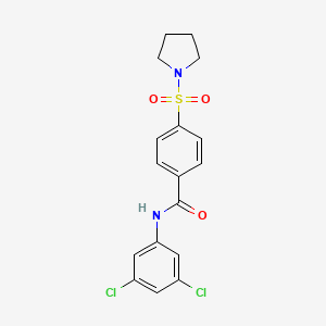 molecular formula C17H16Cl2N2O3S B2900650 N-(3,5-dichlorophenyl)-4-(pyrrolidin-1-ylsulfonyl)benzamide CAS No. 313528-78-8
