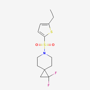 molecular formula C13H17F2NO2S2 B2900665 6-((5-Ethylthiophen-2-yl)sulfonyl)-1,1-difluoro-6-azaspiro[2.5]octane CAS No. 2195940-04-4