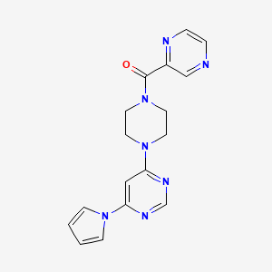 (4-(6-(1H-pyrrol-1-yl)pyrimidin-4-yl)piperazin-1-yl)(pyrazin-2-yl)methanone