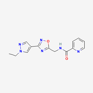 N-((3-(1-ethyl-1H-pyrazol-4-yl)-1,2,4-oxadiazol-5-yl)methyl)picolinamide