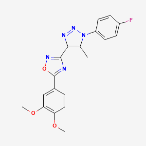 5-(3,4-dimethoxyphenyl)-3-(1-(4-fluorophenyl)-5-methyl-1H-1,2,3-triazol-4-yl)-1,2,4-oxadiazole