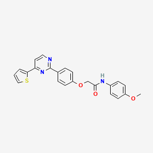 molecular formula C23H19N3O3S B2900730 N-(4-methoxyphenyl)-2-{4-[4-(2-thienyl)-2-pyrimidinyl]phenoxy}acetamide CAS No. 477888-45-2