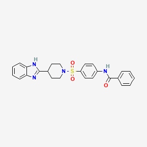 molecular formula C25H24N4O3S B2900754 N-(4-((4-(1H-benzo[d]imidazol-2-yl)piperidin-1-yl)sulfonyl)phenyl)benzamide CAS No. 886888-55-7