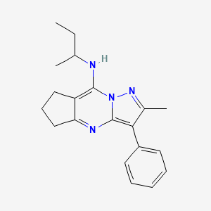 molecular formula C20H24N4 B2900761 N-(butan-2-yl)-11-methyl-10-phenyl-1,8,12-triazatricyclo[7.3.0.0^{3,7}]dodeca-2,7,9,11-tetraen-2-amine CAS No. 896600-56-9
