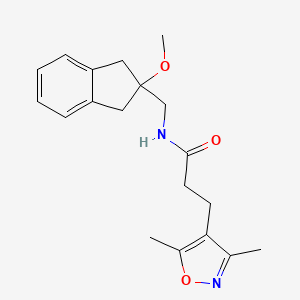 molecular formula C19H24N2O3 B2900771 3-(3,5-dimethylisoxazol-4-yl)-N-((2-methoxy-2,3-dihydro-1H-inden-2-yl)methyl)propanamide CAS No. 2034596-81-9