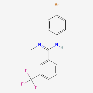 molecular formula C15H12BrF3N2 B2900785 N-(4-bromophenyl)-N'-methyl-3-(trifluoromethyl)benzenecarboximidamide CAS No. 303149-13-5