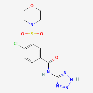 4-chloro-3-(morpholin-4-ylsulfonyl)-N-(1H-tetrazol-5-yl)benzamide