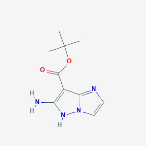 molecular formula C10H14N4O2 B2900801 Tert-butyl 6-amino-5H-imidazo[1,2-b]pyrazole-7-carboxylate CAS No. 2248269-63-6