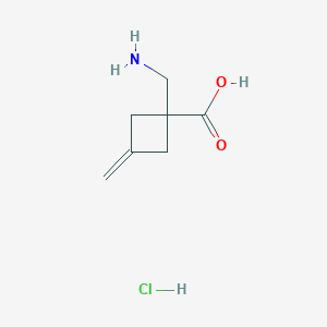 1-(Aminomethyl)-3-methylidenecyclobutane-1-carboxylic acid;hydrochloride