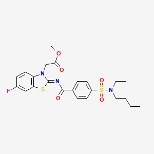 (Z)-methyl 2-(2-((4-(N-butyl-N-ethylsulfamoyl)benzoyl)imino)-6-fluorobenzo[d]thiazol-3(2H)-yl)acetate