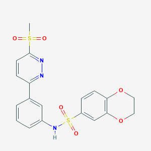 molecular formula C19H17N3O6S2 B2900817 N-[3-(6-methanesulfonylpyridazin-3-yl)phenyl]-2,3-dihydro-1,4-benzodioxine-6-sulfonamide CAS No. 1005297-33-5