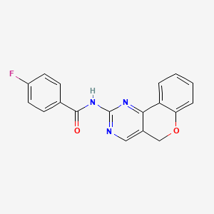 molecular formula C18H12FN3O2 B2900830 N-(5H-chromeno[4,3-d]pyrimidin-2-yl)-4-fluorobenzenecarboxamide CAS No. 866041-31-8