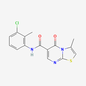 molecular formula C15H12ClN3O2S B2900843 N-(3-chloro-2-methylphenyl)-3-methyl-5-oxo-5H-[1,3]thiazolo[3,2-a]pyrimidine-6-carboxamide CAS No. 851945-83-0
