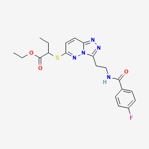 molecular formula C20H22FN5O3S B2900866 Ethyl 2-((3-(2-(4-fluorobenzamido)ethyl)-[1,2,4]triazolo[4,3-b]pyridazin-6-yl)thio)butanoate CAS No. 897613-14-8