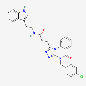 molecular formula C29H25ClN6O2 B2900904 3-{4-[(4-chlorophenyl)methyl]-5-oxo-4H,5H-[1,2,4]triazolo[4,3-a]quinazolin-1-yl}-N-[2-(1H-indol-3-yl)ethyl]propanamide CAS No. 899348-75-5