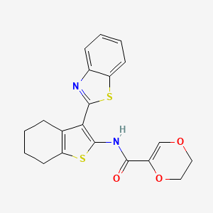 molecular formula C20H18N2O3S2 B2900909 N-(3-(benzo[d]thiazol-2-yl)-4,5,6,7-tetrahydrobenzo[b]thiophen-2-yl)-5,6-dihydro-1,4-dioxine-2-carboxamide CAS No. 864937-86-0