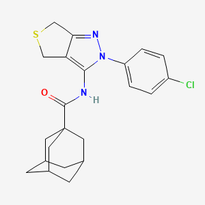 molecular formula C22H24ClN3OS B2900940 N-[2-(4-chlorophenyl)-2H,4H,6H-thieno[3,4-c]pyrazol-3-yl]adamantane-1-carboxamide CAS No. 392254-33-0