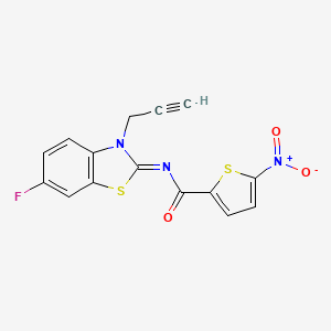 molecular formula C15H8FN3O3S2 B2900946 N-(6-fluoro-3-prop-2-ynyl-1,3-benzothiazol-2-ylidene)-5-nitrothiophene-2-carboxamide CAS No. 865181-52-8