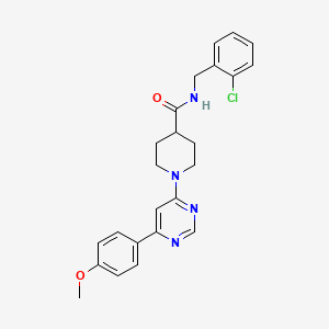 molecular formula C24H25ClN4O2 B2900954 N-[(2-chlorophenyl)methyl]-1-[6-(4-methoxyphenyl)pyrimidin-4-yl]piperidine-4-carboxamide CAS No. 1396712-32-5