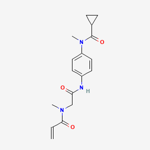 molecular formula C17H21N3O3 B2900973 N-Methyl-N-[4-[[2-[methyl(prop-2-enoyl)amino]acetyl]amino]phenyl]cyclopropanecarboxamide CAS No. 2361887-26-3