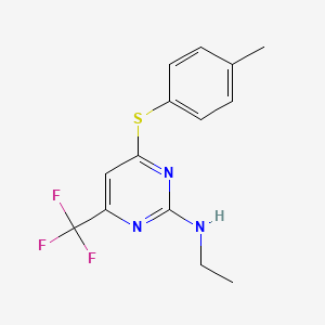 N-ethyl-4-[(4-methylphenyl)sulfanyl]-6-(trifluoromethyl)-2-pyrimidinamine