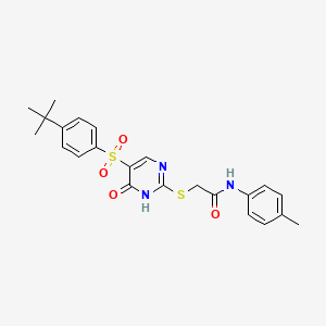 2-((5-((4-(tert-butyl)phenyl)sulfonyl)-6-oxo-1,6-dihydropyrimidin-2-yl)thio)-N-(p-tolyl)acetamide