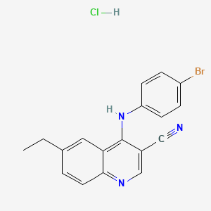 4-((4-Bromophenyl)amino)-6-ethylquinoline-3-carbonitrile hydrochloride