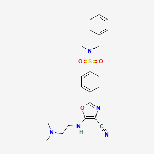 molecular formula C22H25N5O3S B2901037 N-benzyl-4-(4-cyano-5-{[2-(dimethylamino)ethyl]amino}-1,3-oxazol-2-yl)-N-methylbenzene-1-sulfonamide CAS No. 941004-56-4