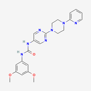 molecular formula C22H25N7O3 B2901050 1-(3,5-Dimethoxyphenyl)-3-(2-(4-(pyridin-2-yl)piperazin-1-yl)pyrimidin-5-yl)urea CAS No. 1396853-45-4
