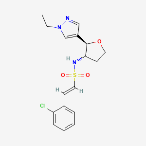 (E)-2-(2-Chlorophenyl)-N-[(2R,3S)-2-(1-ethylpyrazol-4-yl)oxolan-3-yl]ethenesulfonamide