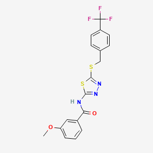 3-methoxy-N-(5-((4-(trifluoromethyl)benzyl)thio)-1,3,4-thiadiazol-2-yl)benzamide