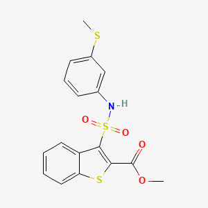 molecular formula C17H15NO4S3 B2901057 Methyl 3-{[3-(methylsulfanyl)phenyl]sulfamoyl}-1-benzothiophene-2-carboxylate CAS No. 932465-26-4