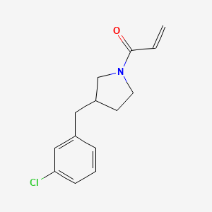 molecular formula C14H16ClNO B2901060 1-[3-[(3-Chlorophenyl)methyl]pyrrolidin-1-yl]prop-2-en-1-one CAS No. 2188733-77-7