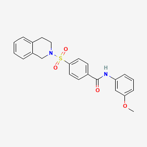 molecular formula C23H22N2O4S B2901070 4-((3,4-dihydroisoquinolin-2(1H)-yl)sulfonyl)-N-(3-methoxyphenyl)benzamide CAS No. 391876-74-7