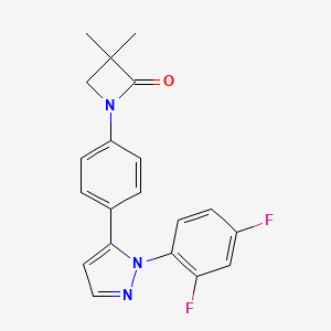 molecular formula C20H17F2N3O B2901075 1-{4-[1-(2,4-difluorophenyl)-1H-pyrazol-5-yl]phenyl}-3,3-dimethyl-2-azetanone CAS No. 320422-75-1