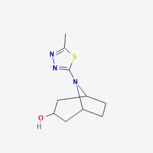 molecular formula C10H15N3OS B2901083 8-(5-Methyl-1,3,4-thiadiazol-2-yl)-8-azabicyclo[3.2.1]octan-3-ol CAS No. 1488630-15-4