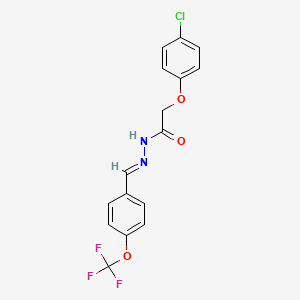 2-(4-chlorophenoxy)-N'-[(1E)-[4-(trifluoromethoxy)phenyl]methylidene]acetohydrazide