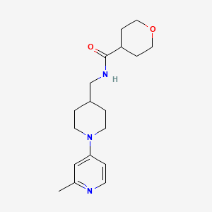 molecular formula C18H27N3O2 B2901111 N-{[1-(2-methylpyridin-4-yl)piperidin-4-yl]methyl}oxane-4-carboxamide CAS No. 2034529-94-5