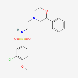 molecular formula C19H23ClN2O4S B2901126 3-chloro-4-methoxy-N-(2-(2-phenylmorpholino)ethyl)benzenesulfonamide CAS No. 954248-90-9