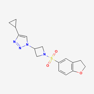 molecular formula C16H18N4O3S B2901128 4-cyclopropyl-1-(1-((2,3-dihydrobenzofuran-5-yl)sulfonyl)azetidin-3-yl)-1H-1,2,3-triazole CAS No. 2097903-73-4