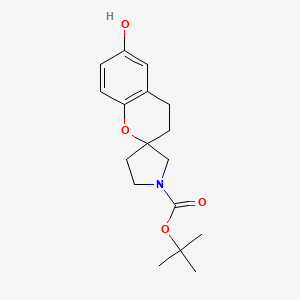 molecular formula C17H23NO4 B2901129 Tert-butyl 6-hydroxyspiro[chromane-2,3'-pyrrolidine]-1'-carboxylate CAS No. 1797966-83-6