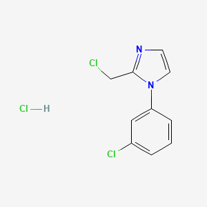 molecular formula C10H9Cl3N2 B2901132 2-(Chloromethyl)-1-(3-chlorophenyl)imidazole;hydrochloride CAS No. 2551116-69-7
