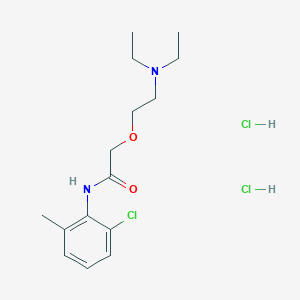molecular formula C15H25Cl3N2O2 B2901139 Acetamide,N-(2-chloro-6-methylphenyl)-2-[2-(diethylamino)ethoxy]-, hydrochloride (1:1) CAS No. 102489-48-5