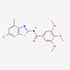 molecular formula C18H17ClN2O4S B2901142 N-(6-chloro-4-methyl-1,3-benzothiazol-2-yl)-3,4,5-trimethoxybenzamide CAS No. 912762-69-7
