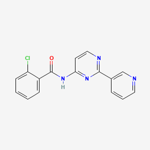 molecular formula C16H11ClN4O B2901143 2-chloro-N-[2-(3-pyridinyl)-4-pyrimidinyl]benzenecarboxamide CAS No. 478046-51-4